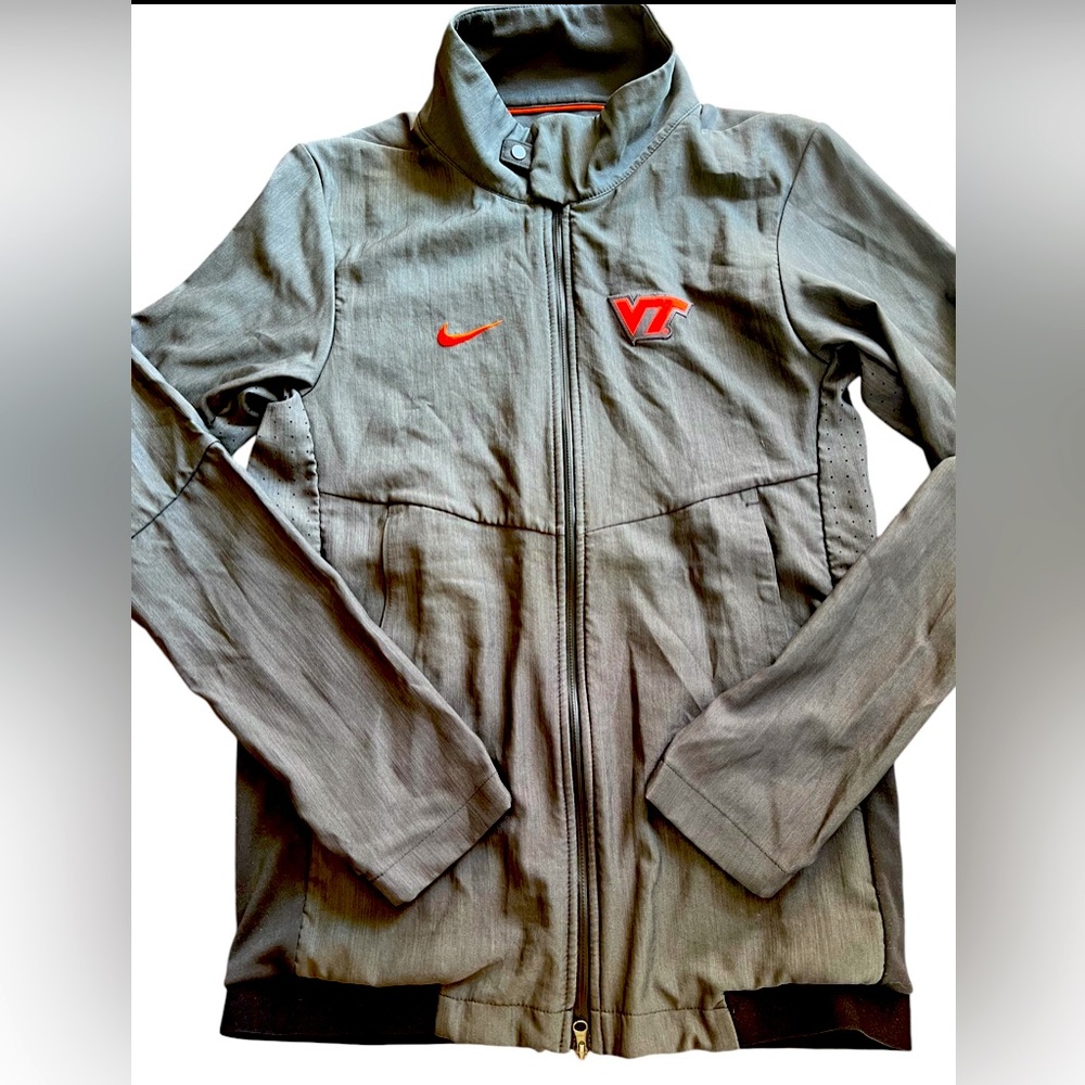 NIKE Virginia Tech Hokies Gray Zip Up Lightweight Jacket